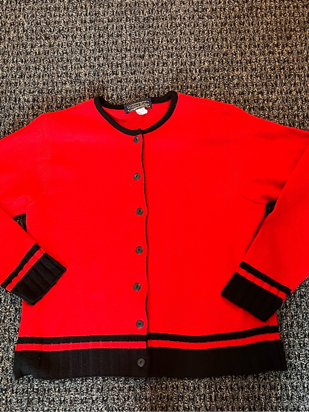 Vintage 80s Willow Ridge Sweater Vest Button Down Large Red & Black Grandmacore